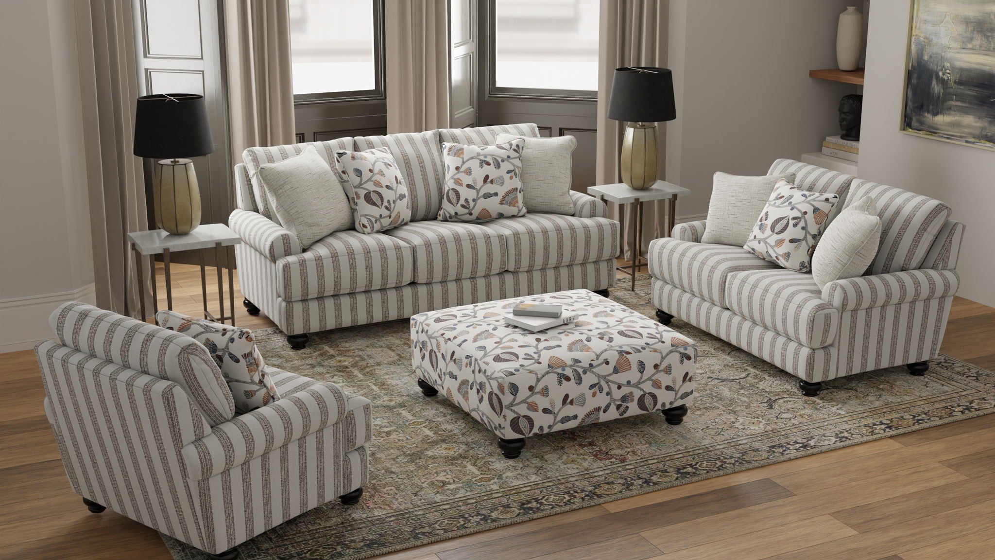 Marley - Cocktail Ottoman - Beige - Stylish Home Furniture