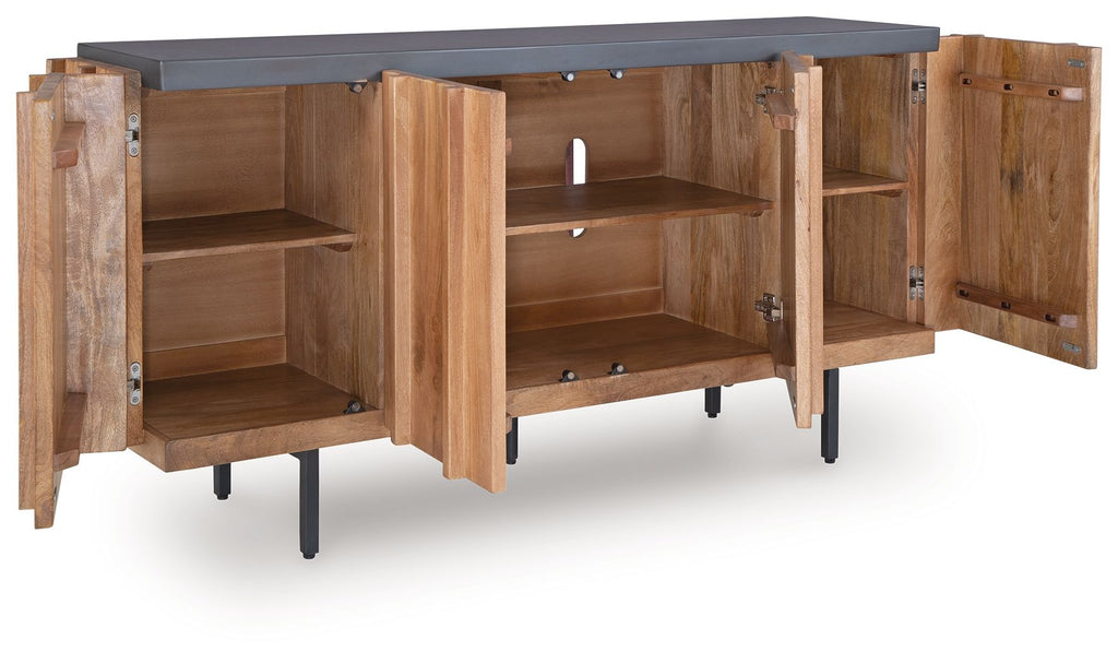 Quintavious - Accent Cabinet - Brown / Charcoal - Stylish Home Furniture