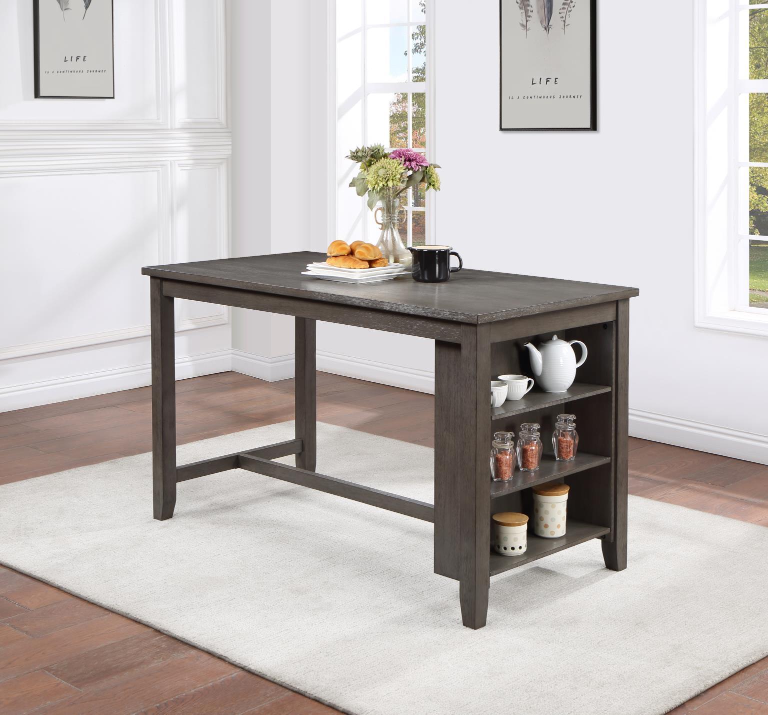 D176 - 5 Piece Dining Room Set (Pub Table, 4 Stools) - Gray - Stylish Home Furniture