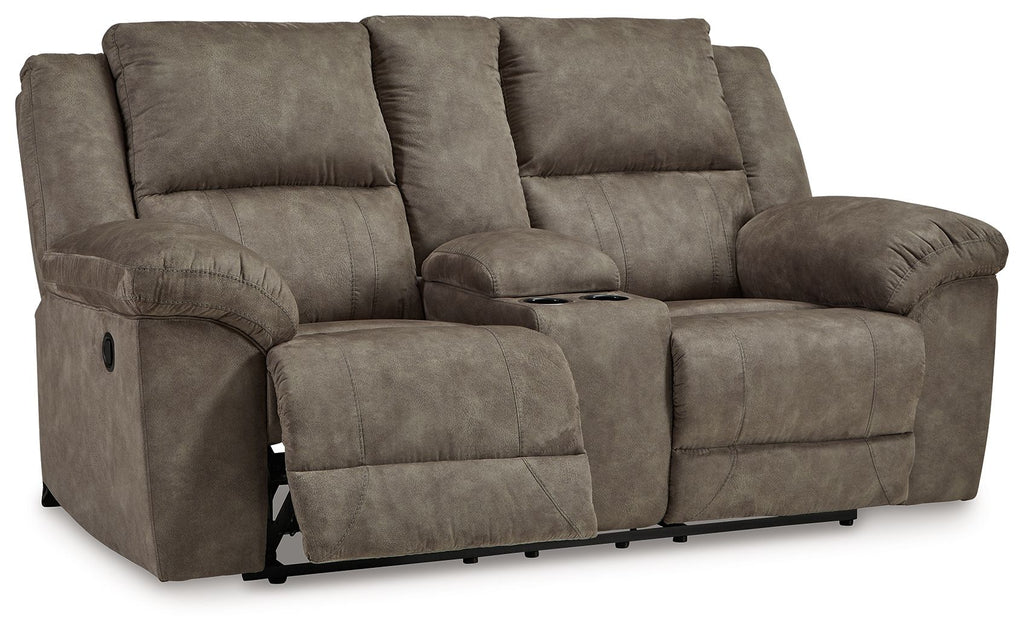 Laresview - Dbl Reclining Loveseat with Console - Fossil - Stylish Home Furniture