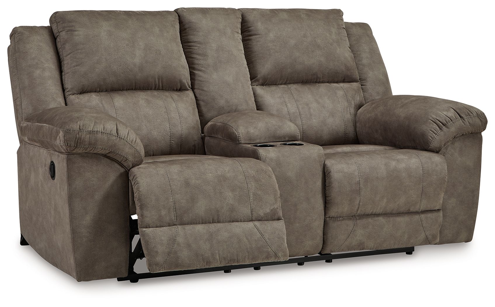 Laresview - Dbl Reclining Loveseat with Console - Fossil - Stylish Home Furniture