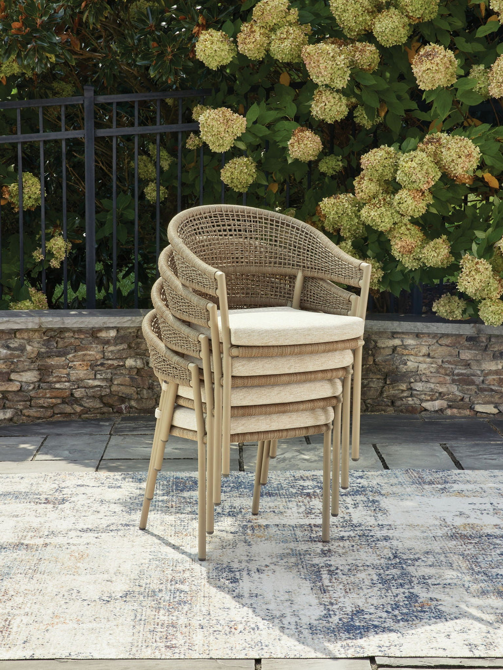 Orchard Beach - Arm Chair With Cushion (Set of 4) - Beige - Stylish Home Furniture