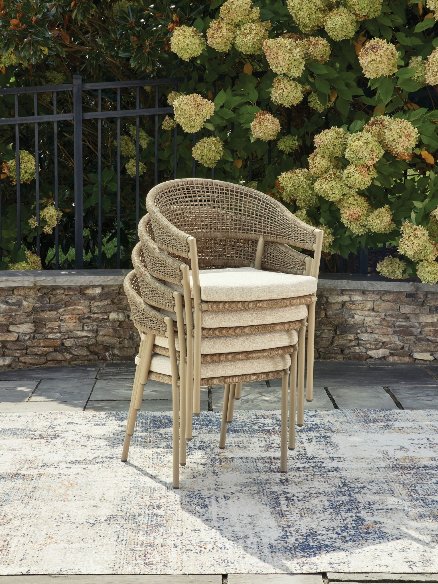 Orchard Beach - Arm Chair With Cushion (Set of 4) - Beige - Stylish Home Furniture