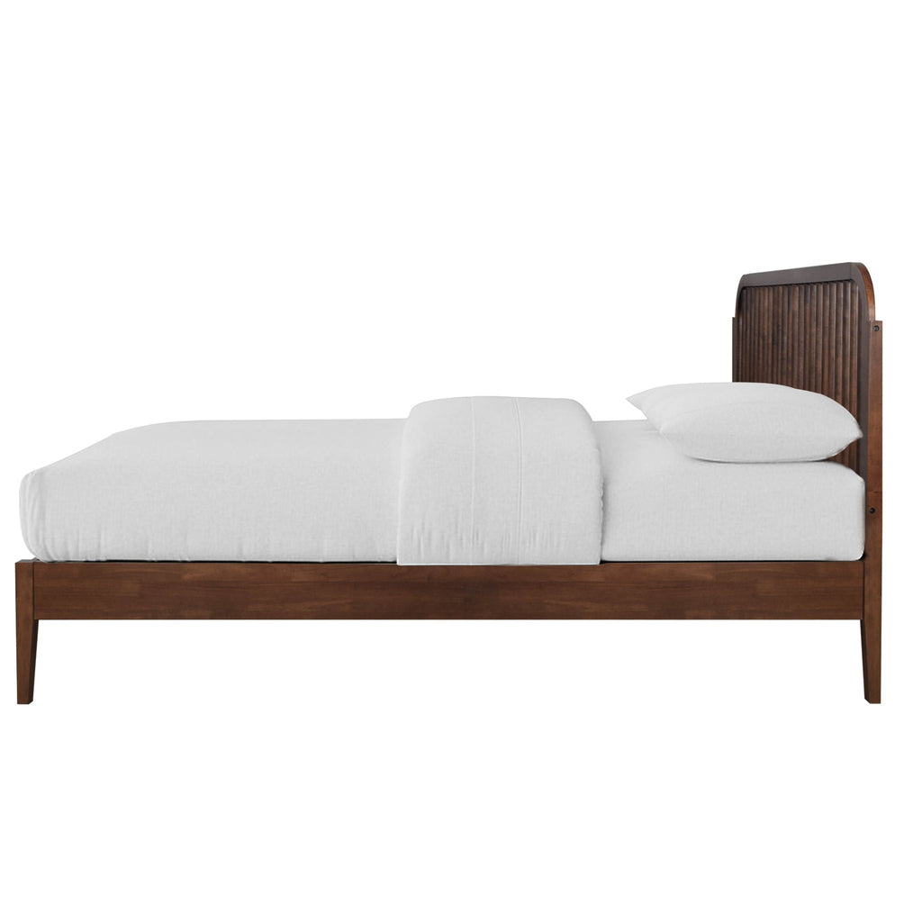 Soma - 5/0 Platform Spindle Queen Bed - Walnut - Stylish Home Furniture