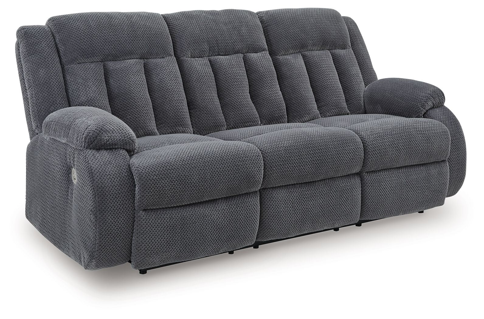 Observation - Reclining Power Sofa With Drop Down Table - Steel - Stylish Home Furniture