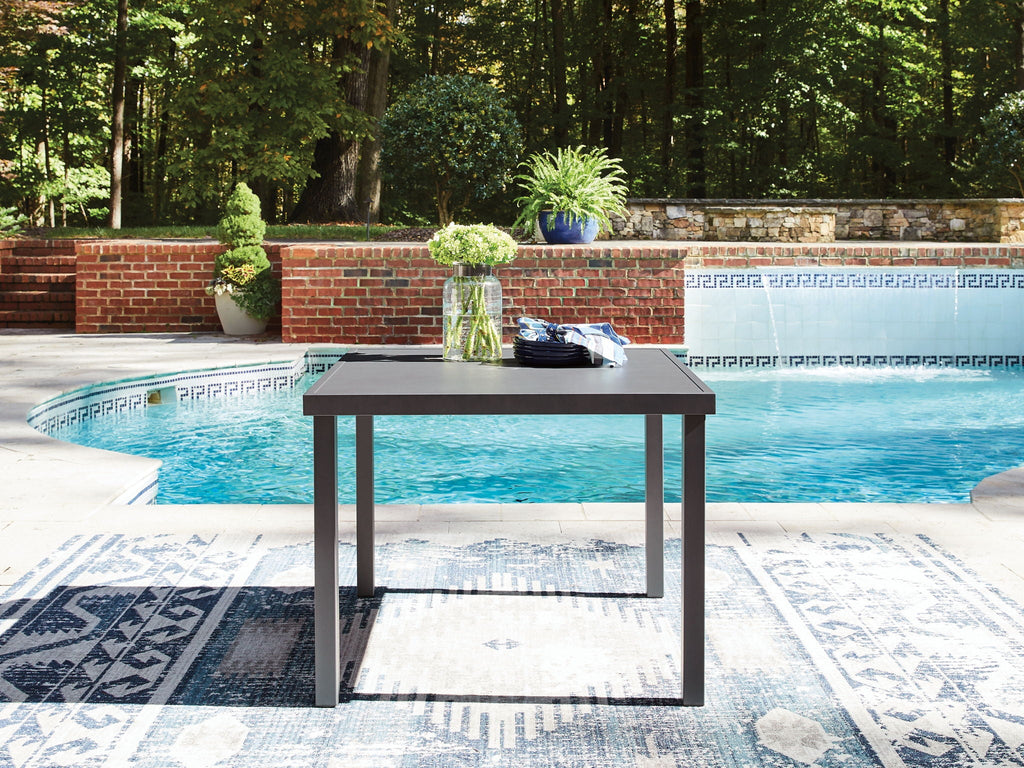 Rocky Creek - Square Dining Table With Umbrella Option - Gray - Stylish Home Furniture