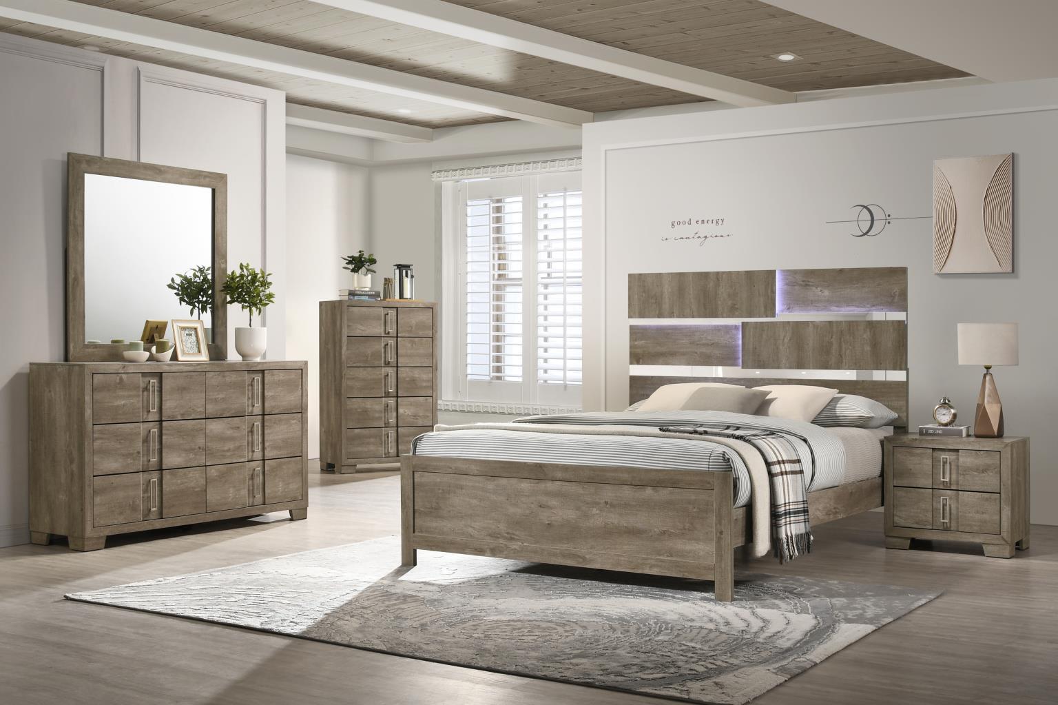 B348 - Mirror - Weather Oak - Stylish Home Furniture