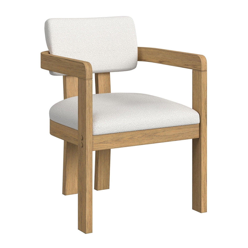 Portland - Fabric Arm Chair (Set of 2) - Natural / Snow White - Stylish Home Furniture