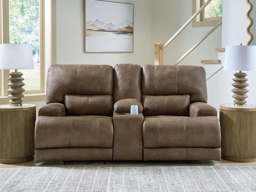 Beckley Place - Power Reclining Loveseat With Console / Adjustable Headrest - Earth - Stylish Home Furniture