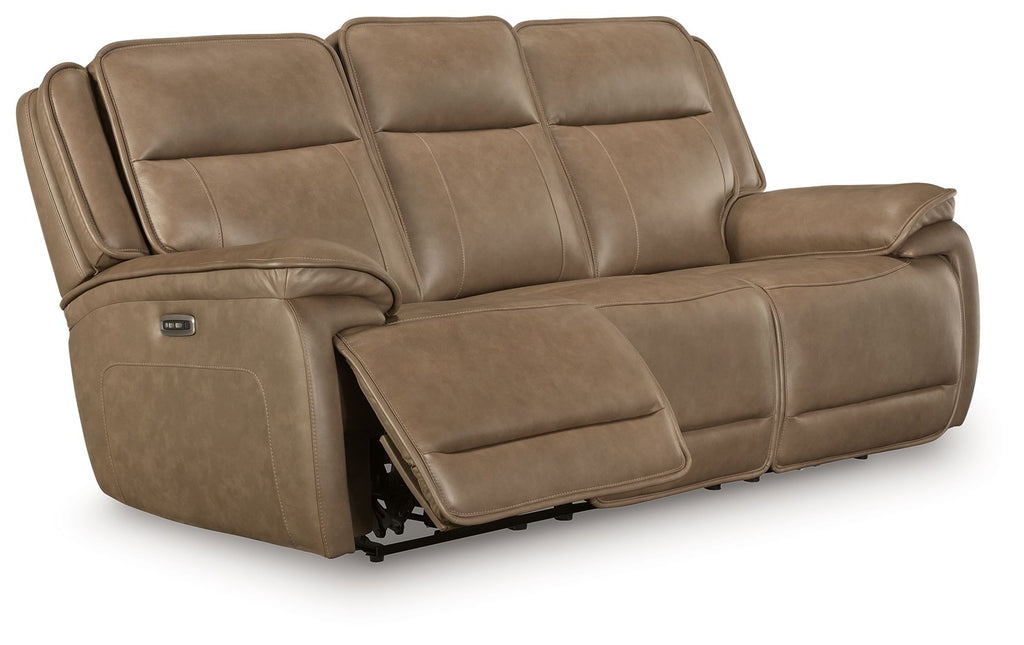 Glencroft - Power Reclining Sofa With Adjustable Headrest - Sahara - Stylish Home Furniture