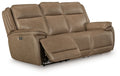 Glencroft - Power Reclining Sofa With Adjustable Headrest - Sahara - Stylish Home Furniture