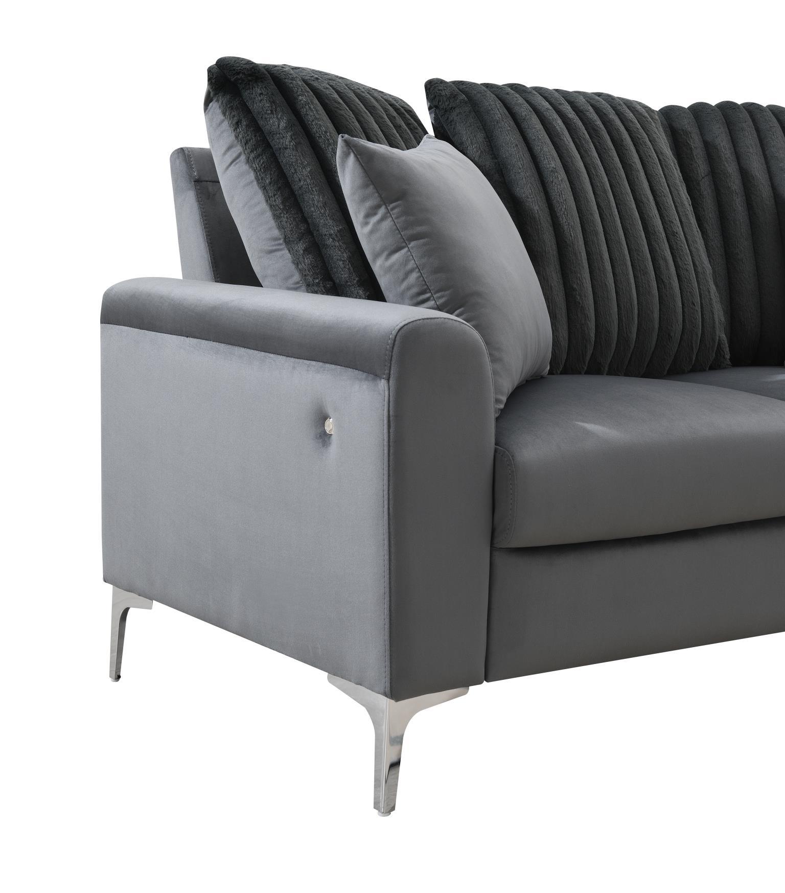 U381 - 2 Piece LED Sectional - Gray - Stylish Home Furniture