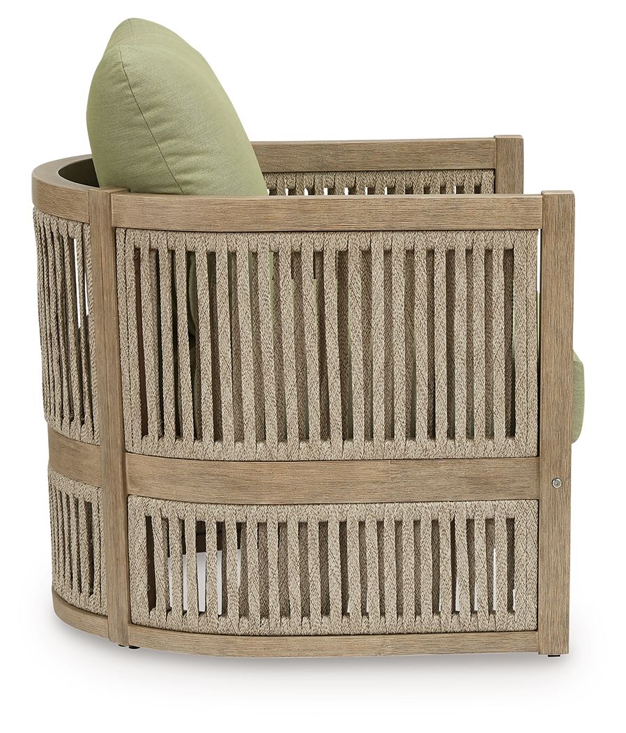 Serena Shores - Lounge Chair With Cushion (Set of 2) - Beige / Green - Stylish Home Furniture