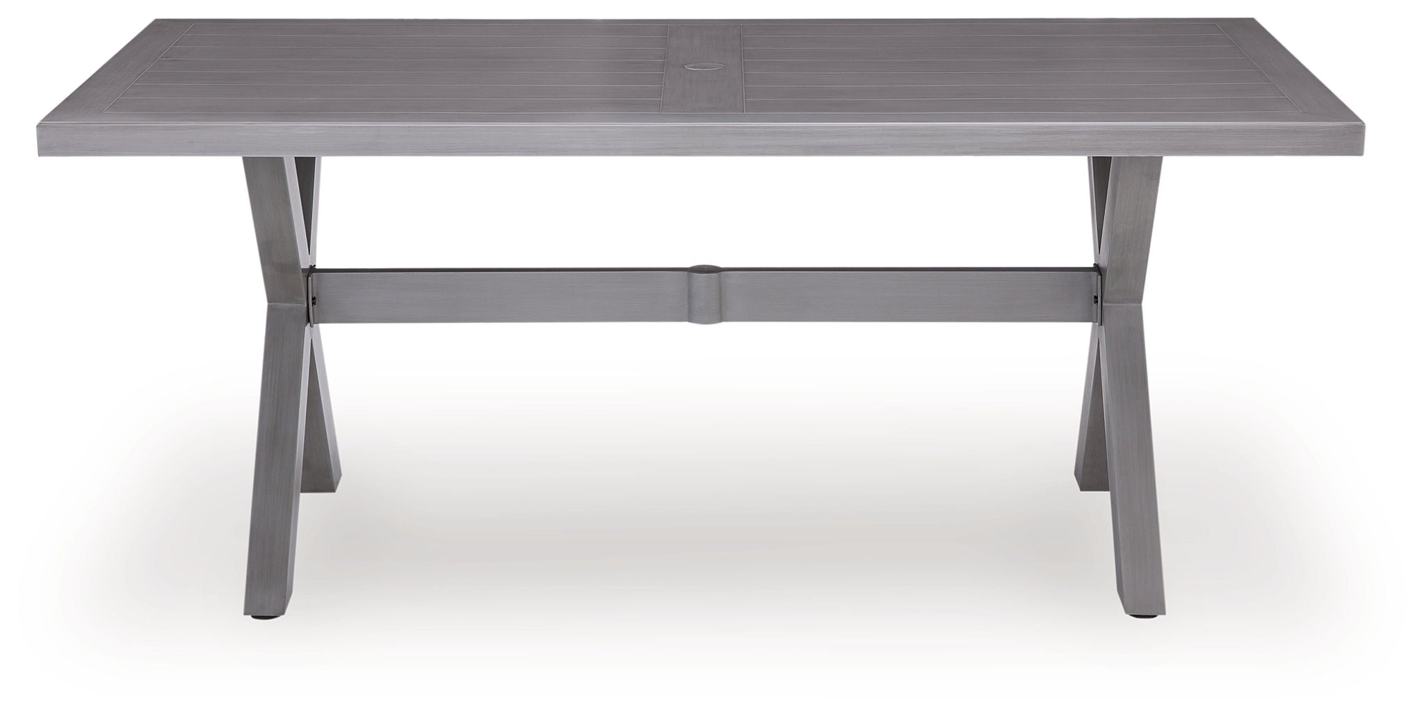 Half Moon Beach - Rectangular Dining Table With Umbrella Option - Gray - Stylish Home Furniture