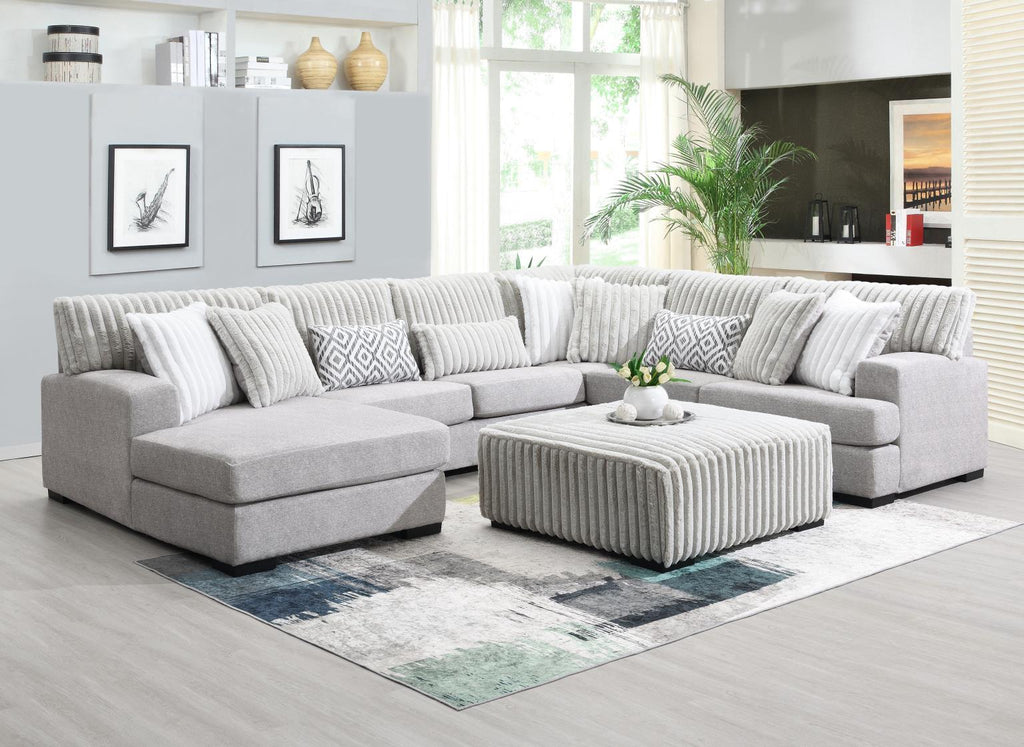 U258 - 3 Piece Sectional - Light Gray - Stylish Home Furniture