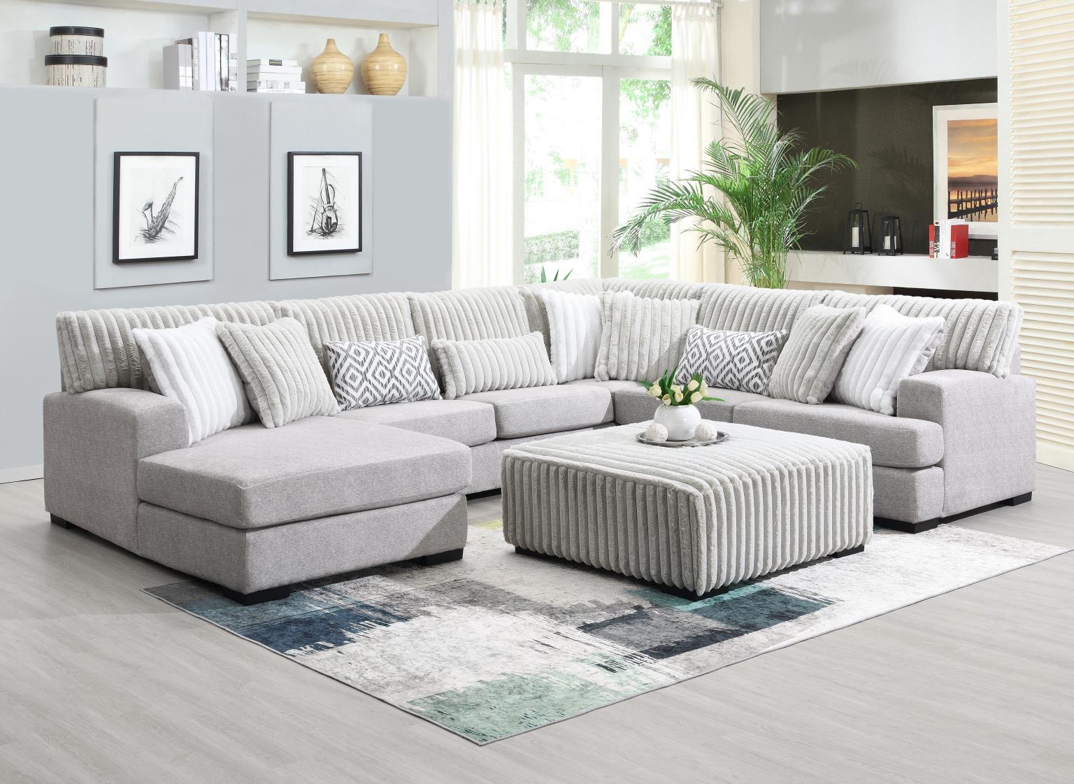 U258 - Ottoman - Light Gray - Stylish Home Furniture