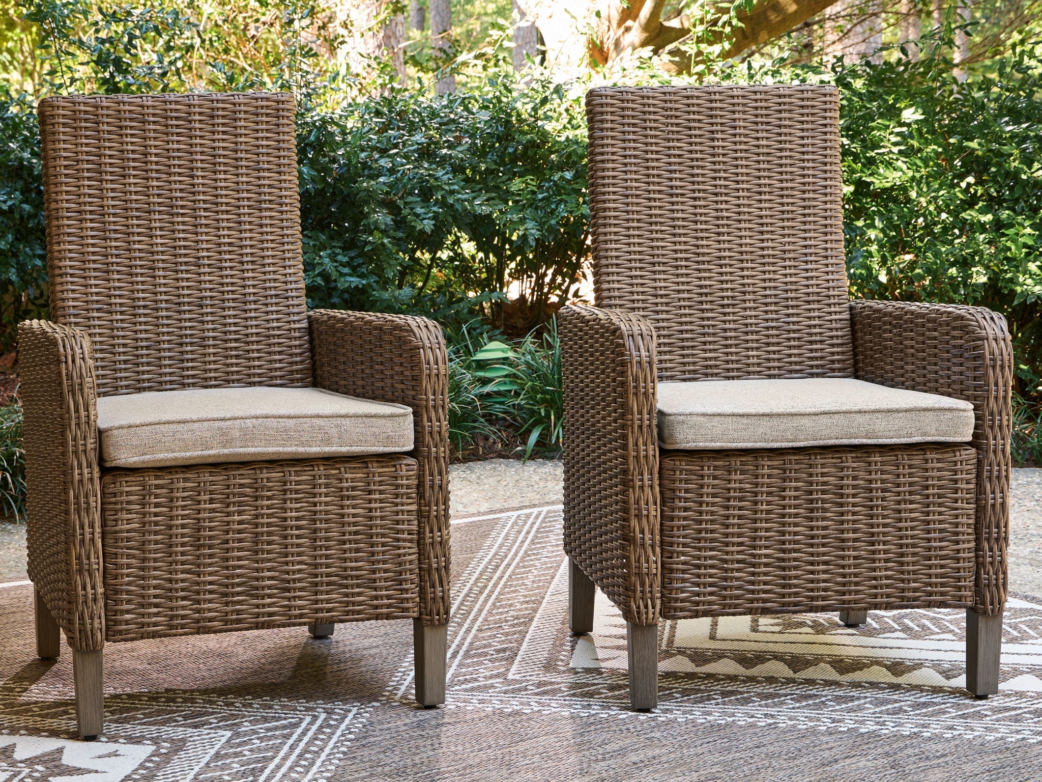 Laguna Heights - Arm Chair With Cushion (Set of 2) - Beige - Stylish Home Furniture