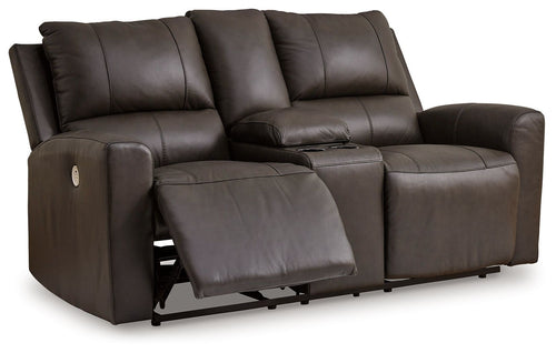 Boxmere - Dbl Power Reclining Loveseat with Console - Storm - Stylish Home Furniture