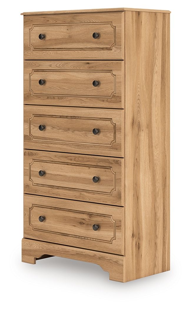 Aleaport - Five Drawer Chest - Warm Brown - Stylish Home Furniture