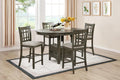D152 - 5 Piece Dining Room Set (Table, 4 Side Chairs) - Dark Brown - Stylish Home Furniture