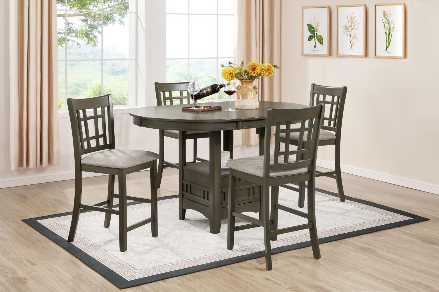 D152 - 5 Piece Dining Room Set (Table, 4 Side Chairs) - Dark Brown - Stylish Home Furniture