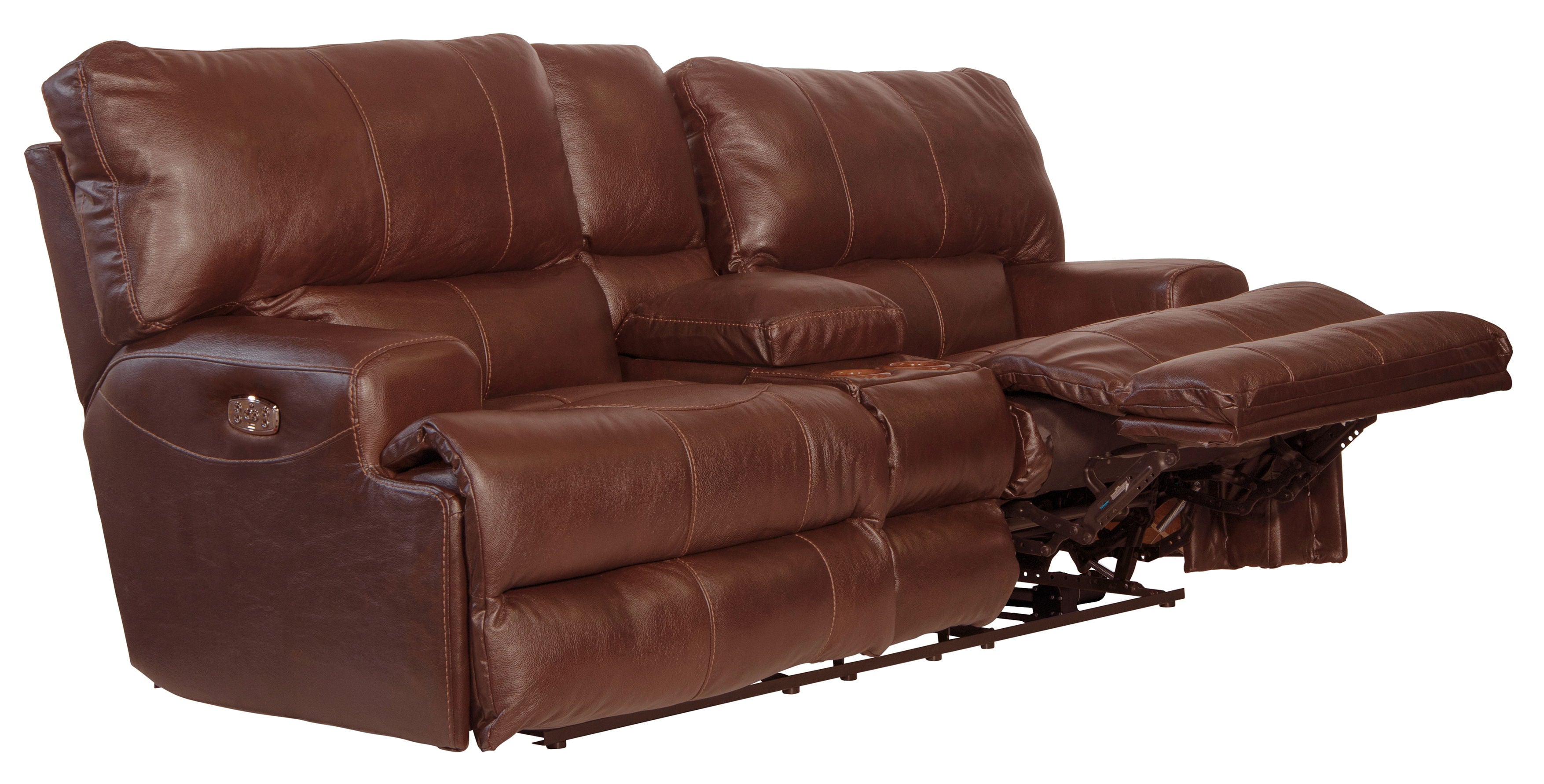 Wembley - Power Headrest With Lumbar Lay Flat Reclining Console Loveseat - Stylish Home Furniture