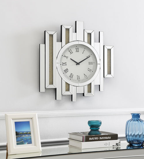 A3215 - Wall Clock - Pearl Silver - Stylish Home Furniture