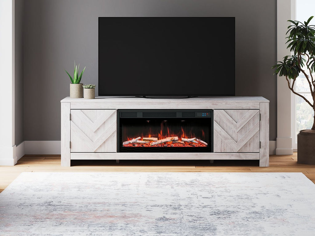 Cayboni - LG TV Stand With Fireplace Option - Stylish Home Furniture