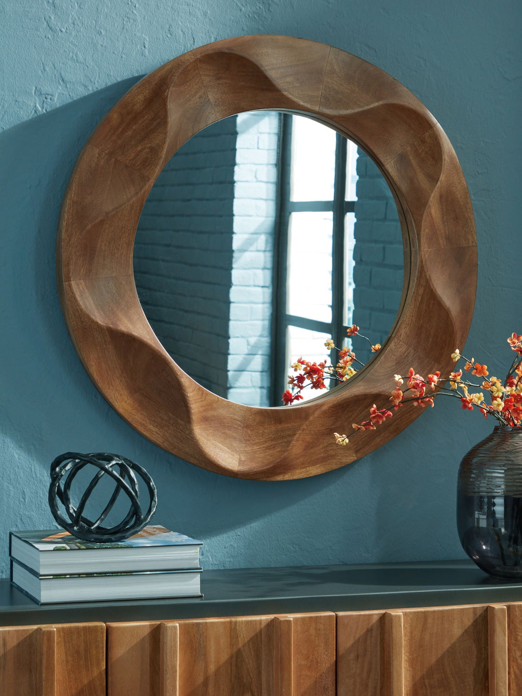 Aajon - Accent Mirror - Brown - Stylish Home Furniture