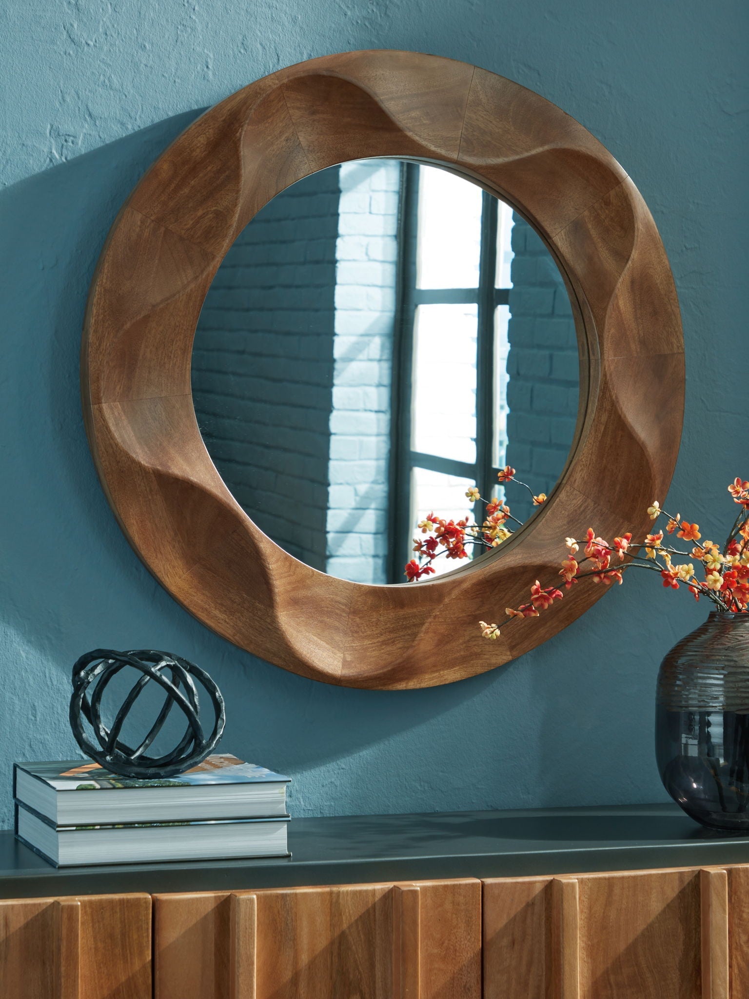 Aajon - Accent Mirror - Brown - Stylish Home Furniture