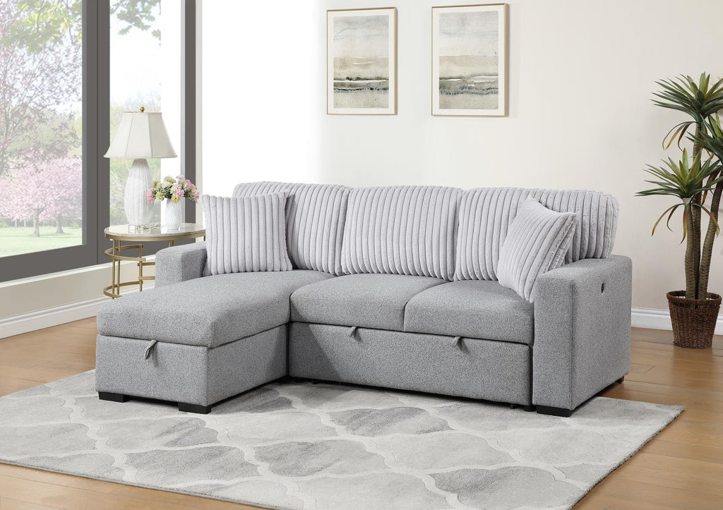U390 - Sofa Chaise Sectional - Gray - Stylish Home Furniture