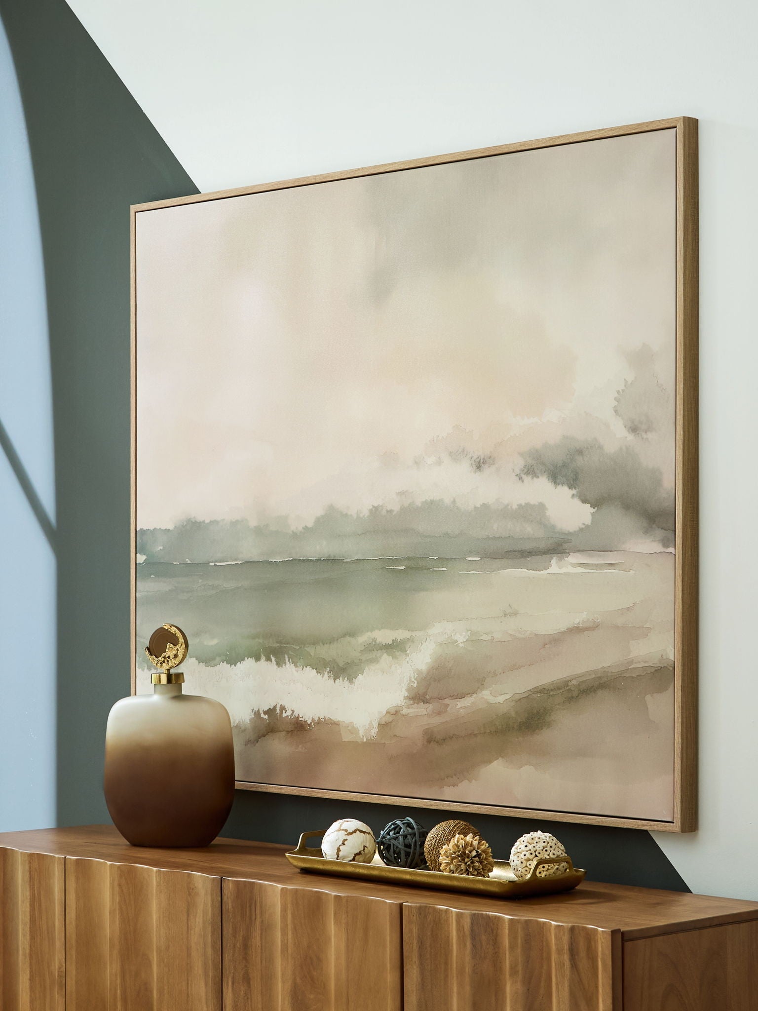 Vallus - Wall Art - Blush / Green / Gray - Stylish Home Furniture