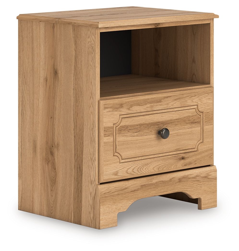 Aleaport - One Drawer Night Stand - Warm Brown - Stylish Home Furniture