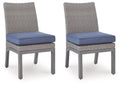 Half Moon Beach - Side Chair With Cushion (Set of 2) - Blue / Gray - Stylish Home Furniture