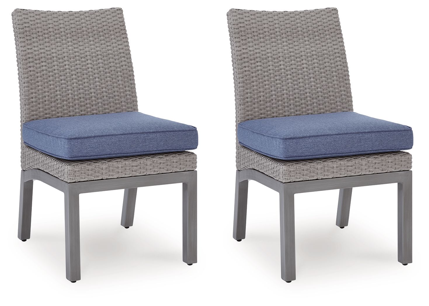 Half Moon Beach - Side Chair With Cushion (Set of 2) - Blue / Gray - Stylish Home Furniture