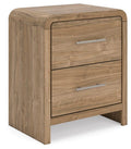 Gramburg - Two Drawer Night Stand - Warm Natural Brown - Stylish Home Furniture