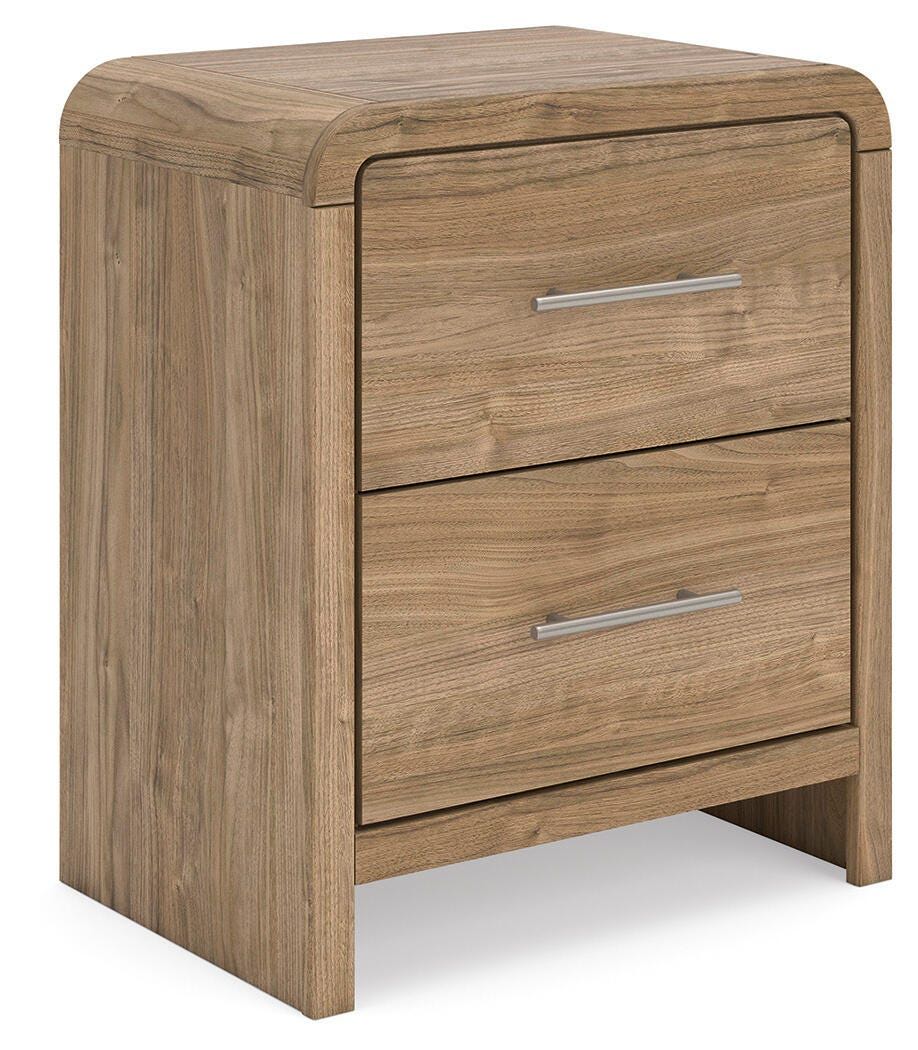 Gramburg - Two Drawer Night Stand - Warm Natural Brown - Stylish Home Furniture