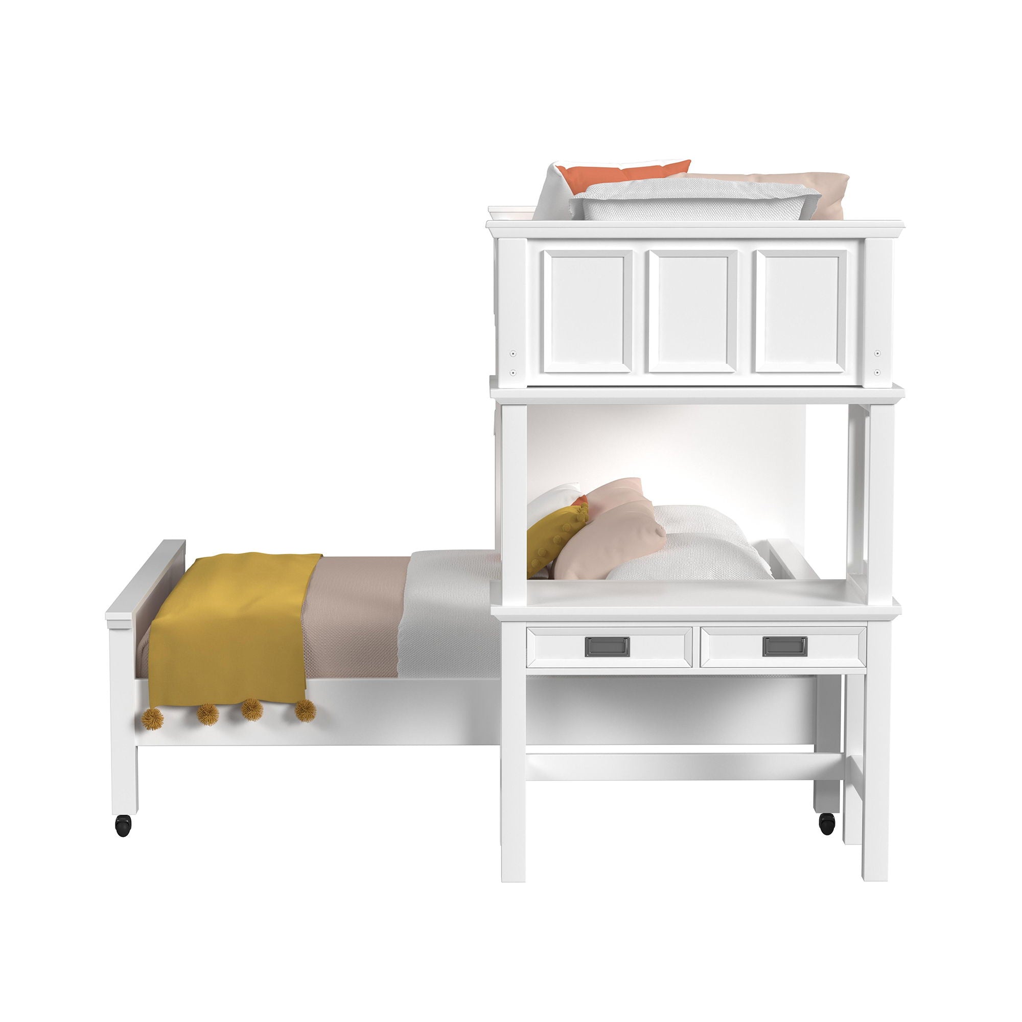 Hampton Kids - Loft With Staircase And Desk With Speaker Bedroom Set - Stylish Home Furniture