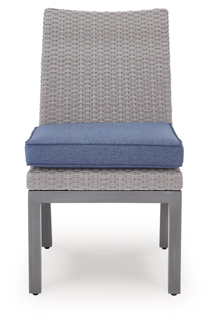 Half Moon Beach - Side Chair With Cushion (Set of 2) - Blue / Gray - Stylish Home Furniture
