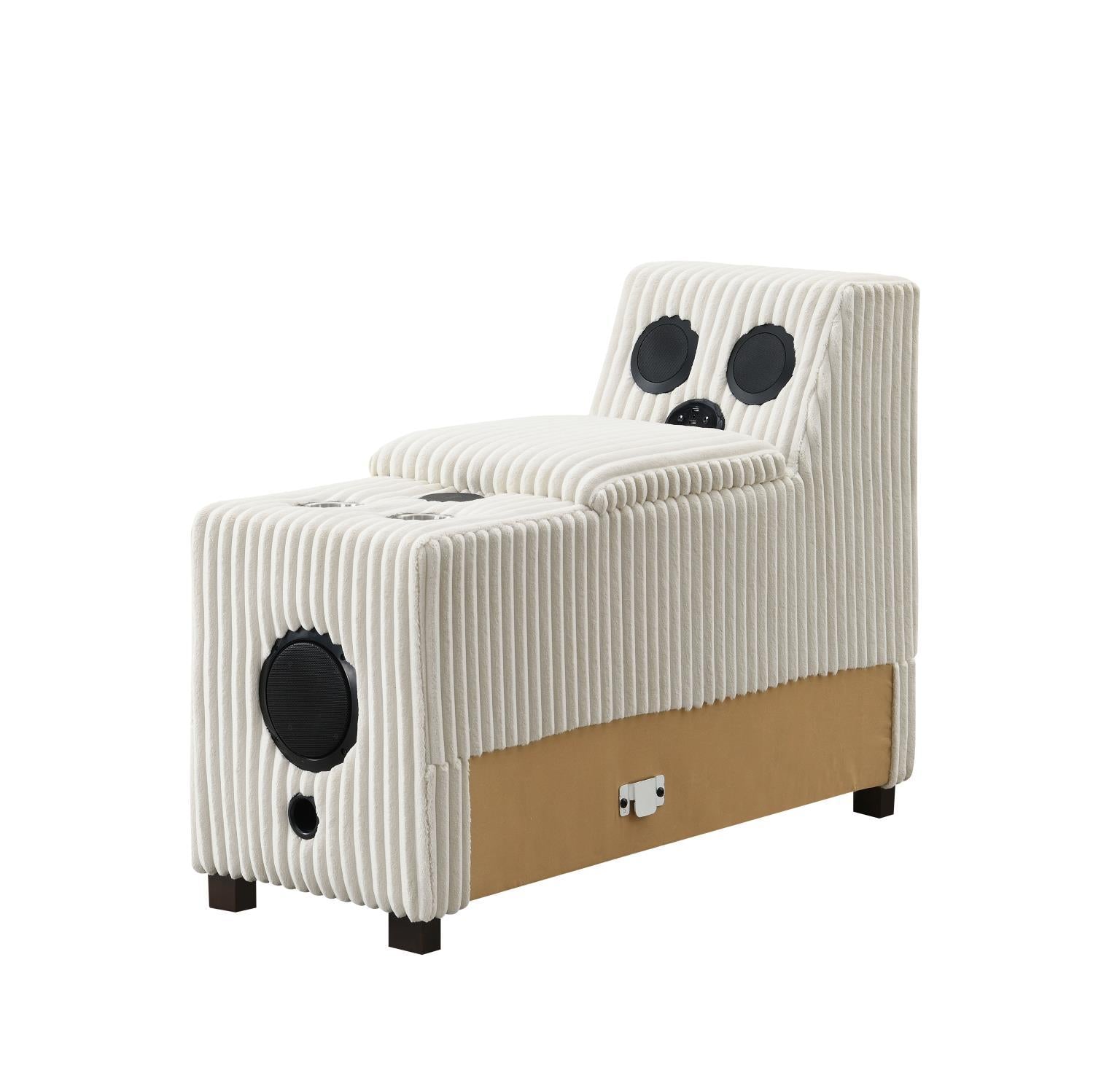 U244 - 6 Piece Living Room Set (2 Armless Chairs, 1 Console, 1 Right Chaise, 1 LAF, 1 Wedge) - White - Stylish Home Furniture