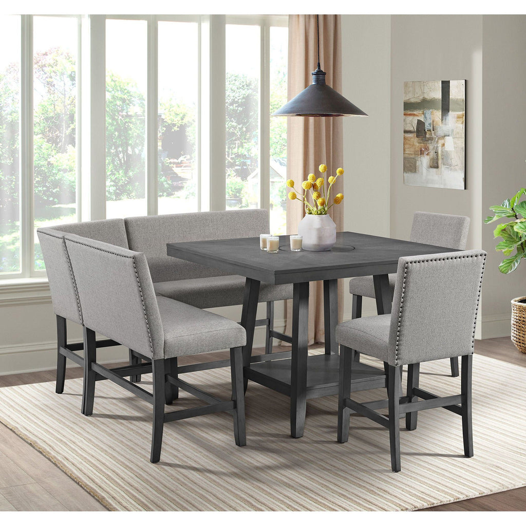 Seneca - Square Counter Table With Lazy Susan - Stylish Home Furniture