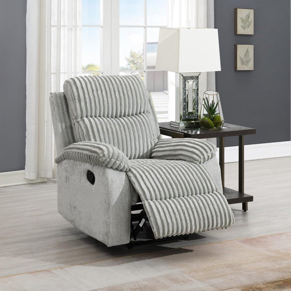 U182 - Corduroy Motion Chair - Gray - Stylish Home Furniture