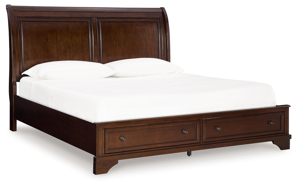 Trellington - King Sleigh Storage Bed - Brown - Stylish Home Furniture