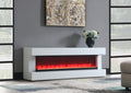W027 - Fireplace TV Stand With Bluetooth Speaker - White