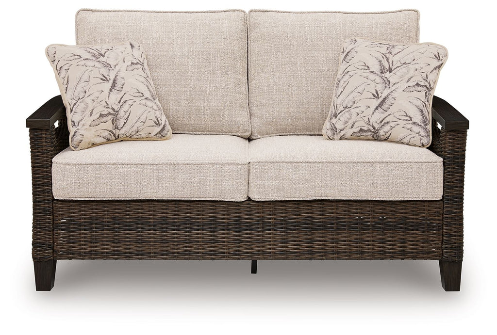 Monterey Point - Loveseat With Cushion - Dark Brown - Stylish Home Furniture