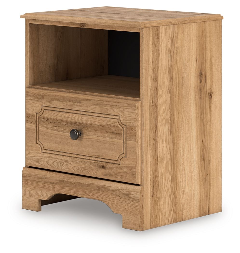 Aleaport - One Drawer Night Stand - Warm Brown - Stylish Home Furniture