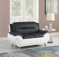 U487 - Faux Leather Loveseat - Black - Stylish Home Furniture