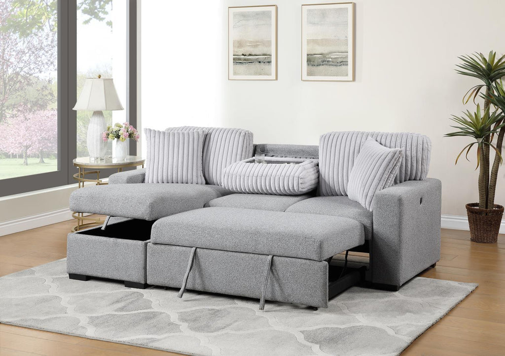 U390 - Sofa Chaise Sectional - Gray - Stylish Home Furniture