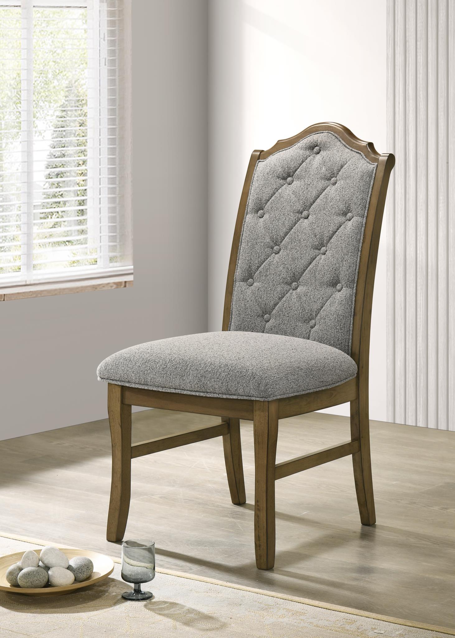 D074 - Dining Chair (Set of 2) - Dark Dry Brush - Stylish Home Furniture