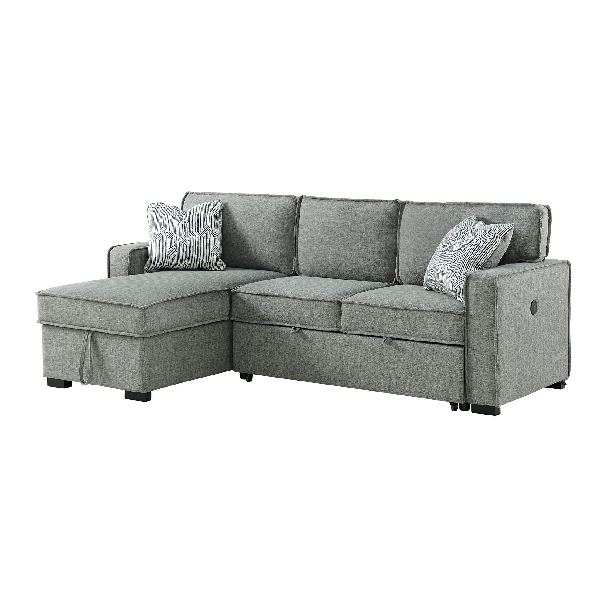 Caracas - Sectional Sleeper Chofa With Pull Bed, Drop Table & USB - Stylish Home Furniture